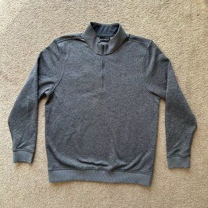Under Armour Pullover Mens Large Cold Gear 1/4 Zip Mock Neck Grey Loose